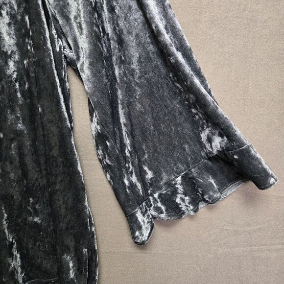 Valerie Stevens 2X Crushed Velvet Whimsigoth Boho Off-Shoulder Blouse Bell Sleev - Picture 10 of 10